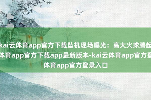 kai云体育app官方下载坠机现场曝光:高大火球腾起-kai云体育app官方下载app最新版本-kai云体育app官方登录入口