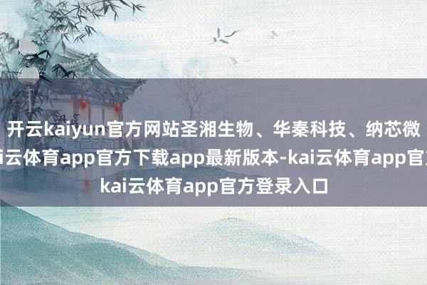 开云kaiyun官方网站圣湘生物、华秦科技、纳芯微等跟涨-kai云体育app官方下载app最新版本-kai云体育app官方登录入口