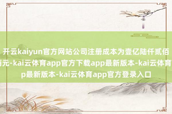 开云kaiyun官方网站公司注册成本为壹亿陆仟贰佰壹拾叁万柒仟叁佰元-kai云体育app官方下载app最新版本-kai云体育app官方登录入口