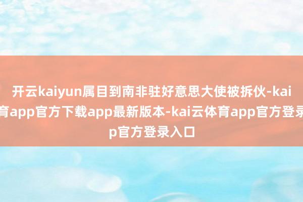 开云kaiyun属目到南非驻好意思大使被拆伙-kai云体育app官方下载app最新版本-kai云体育app官方登录入口
