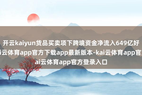 开云kaiyun货品买卖项下跨境资金净流入649亿好意思元-kai云体育app官方下载app最新版本-kai云体育app官方登录入口