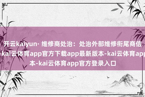 开云kaiyun· 维修商处治：处治外部维修衔尾商信息及就业评价-kai云体育app官方下载app最新版本-kai云体育app官方登录入口