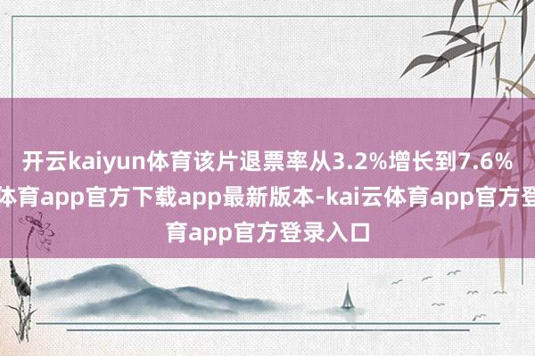 开云kaiyun体育该片退票率从3.2%增长到7.6%-kai云体育app官方下载app最新版本-kai云体育app官方登录入口