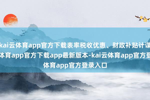 kai云体育app官方下载表率税收优惠、财政补贴计谋-kai云体育app官方下载app最新版本-kai云体育app官方登录入口